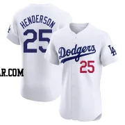 Rickey Henderson Men's Los Angeles Dodgers White Elite Home Jersey