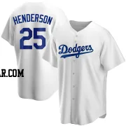 Rickey Henderson Men's Los Angeles Dodgers White Replica Home Jersey