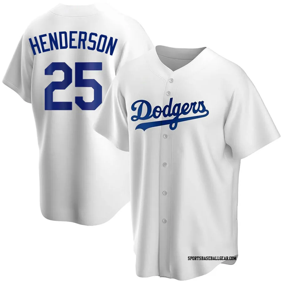 Rickey Henderson Men's Los Angeles Dodgers White Replica Home Jersey