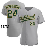 Rickey Henderson Men's Oakland Athletics Gray Authentic Road Jersey