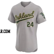 Rickey Henderson Men's Oakland Athletics Gray Elite Road Jersey