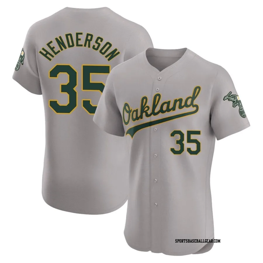 Rickey Henderson Men's Oakland Athletics Gray Elite Road Jersey