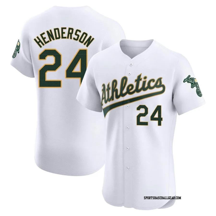 Rickey Henderson Men's Oakland Athletics White Elite Home Jersey