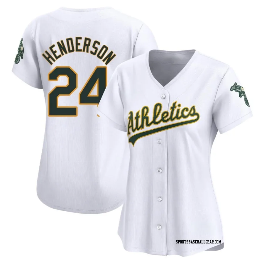 Rickey Henderson Women's Oakland Athletics White Limited Home Jersey