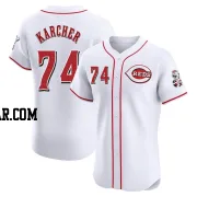 Ricky Karcher Men's Cincinnati Reds White Elite Home Jersey