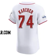 Ricky Karcher Men's Cincinnati Reds White Elite Home Patch Jersey