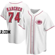 Ricky Karcher Men's Cincinnati Reds White Replica Home Jersey