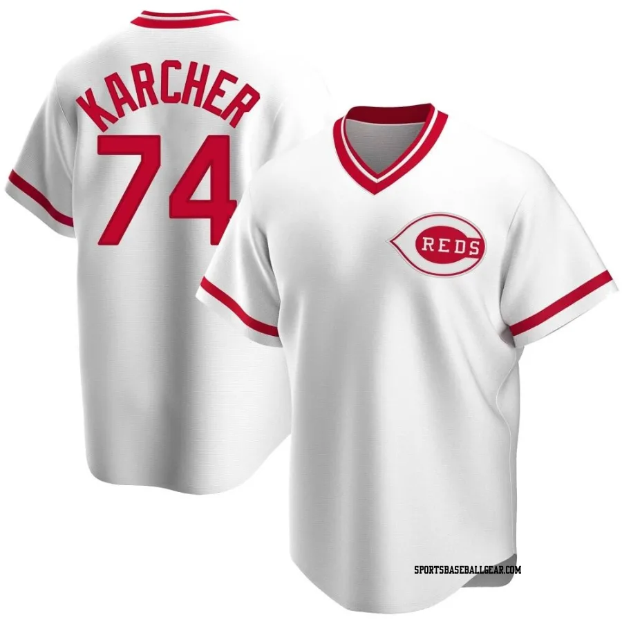 Ricky Karcher Youth Cincinnati Reds White Replica Home Cooperstown Collection Jersey