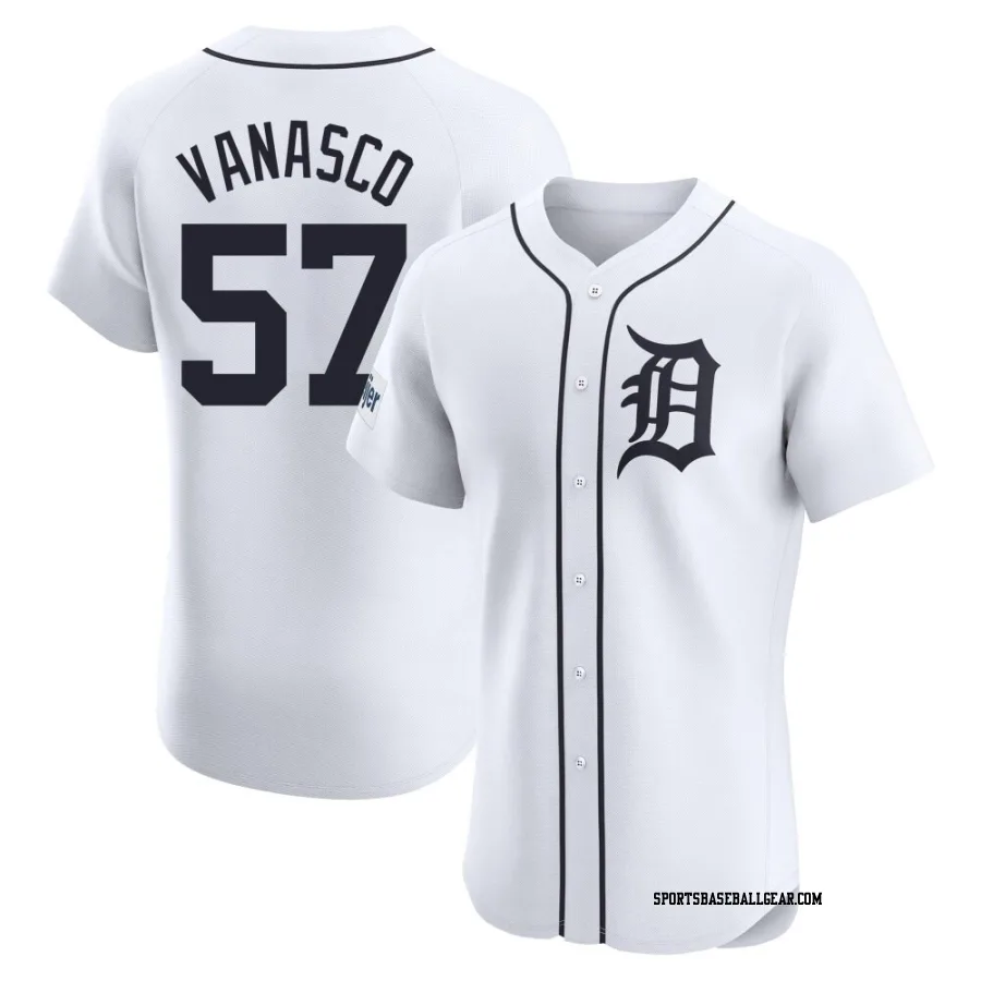 Ricky Vanasco Men's Detroit Tigers White Elite Home Patch Jersey