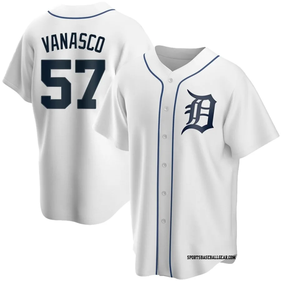 Ricky Vanasco Men's Detroit Tigers White Replica Home Jersey