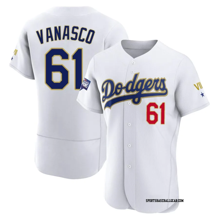 Ricky Vanasco Men's Los Angeles Dodgers White/Gold Authentic 2021 Gold Program Player Jersey