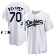 Ricky Vanasco Men's Los Angeles Dodgers White/Gold Replica 2021 Gold Program Player Jersey