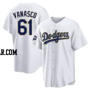 Ricky Vanasco Men's Los Angeles Dodgers White/Gold Replica 2021 Gold Program Player Jersey