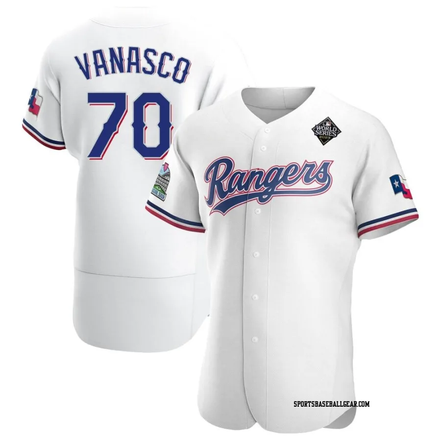 Ricky Vanasco Men's Texas Rangers White Authentic Home 2023 World Series Jersey