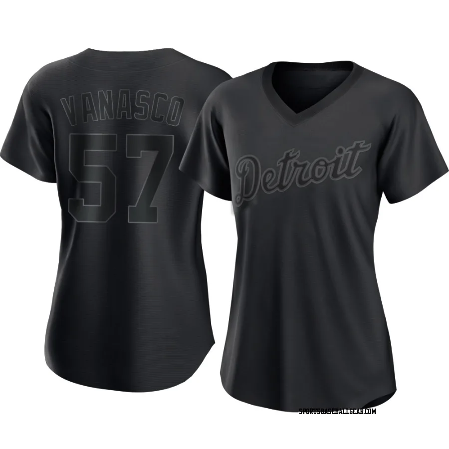 Ricky Vanasco Women's Detroit Tigers Black Replica Pitch Fashion Jersey