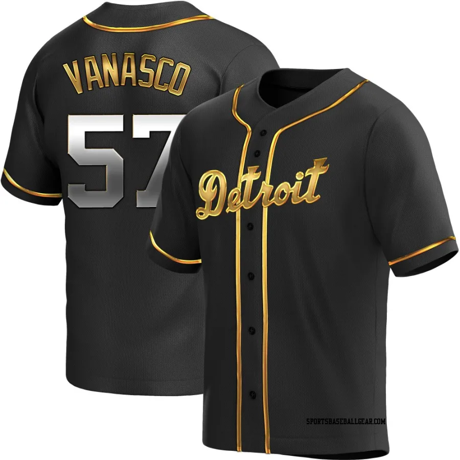 Ricky Vanasco Youth Detroit Tigers Black Golden Replica Alternate Jersey