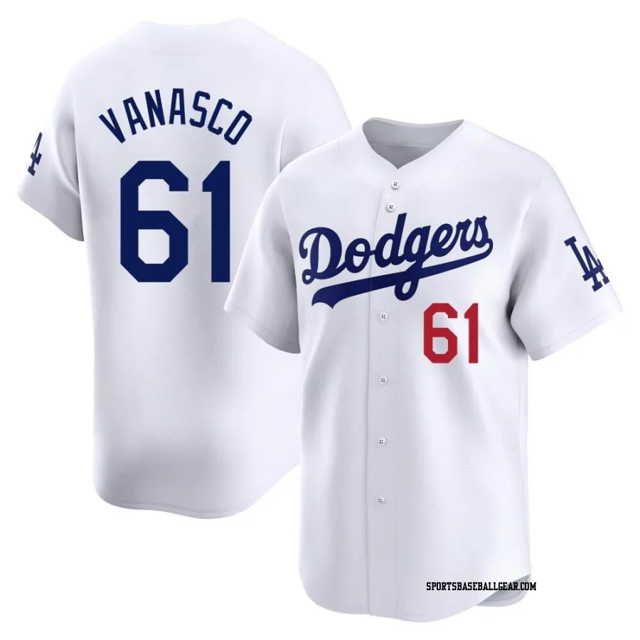 Ricky Vanasco Youth Los Angeles Dodgers White Limited Home Jersey