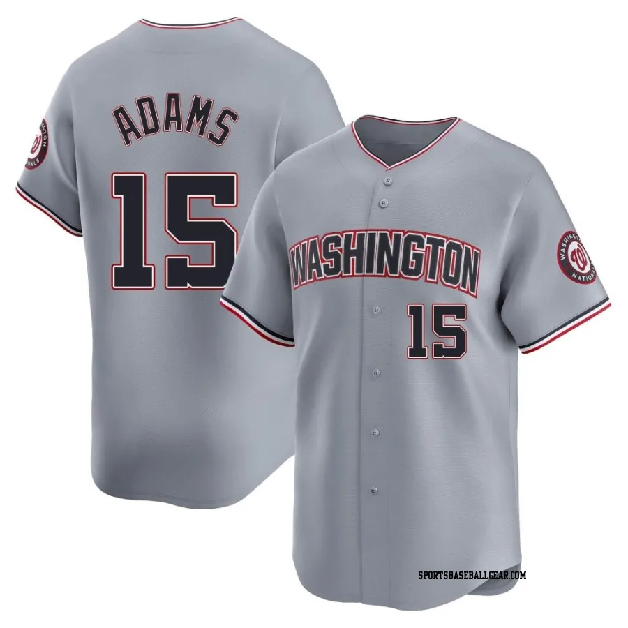 Riley Adams Men's Washington Nationals Gray Limited Road Jersey