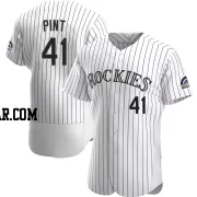 Riley Pint Men's Colorado Rockies White Authentic Home Jersey