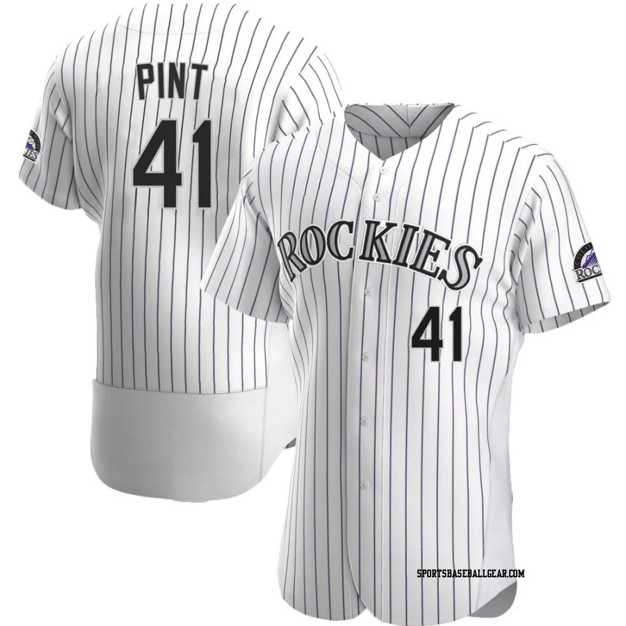 Riley Pint Men's Colorado Rockies White Authentic Home Jersey