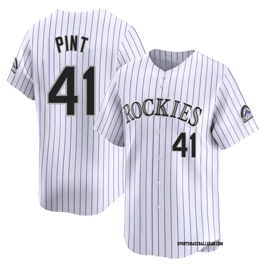 Riley Pint Men's Colorado Rockies White Limited Home Jersey