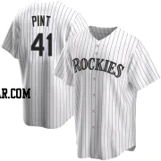 Riley Pint Men's Colorado Rockies White Replica Home Jersey