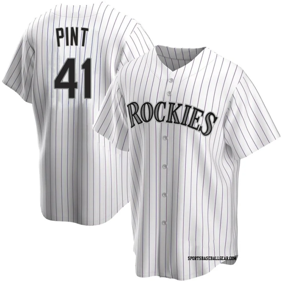 Riley Pint Men's Colorado Rockies White Replica Home Jersey