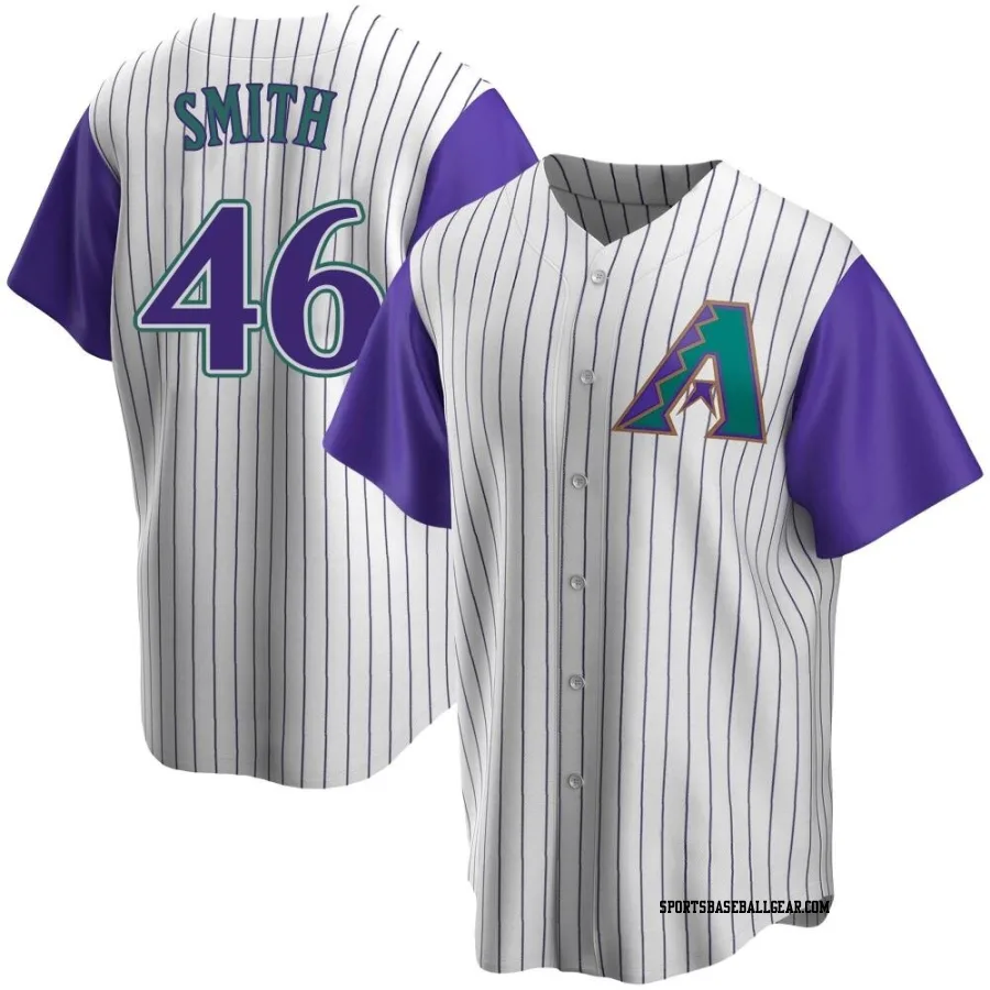 Riley Smith Men's Arizona Diamondbacks Cream/Purple Replica Alternate Cooperstown Collection Jersey