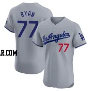 River Ryan Men's Los Angeles Dodgers Gray Elite Road Jersey