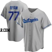 River Ryan Men's Los Angeles Dodgers Gray Replica Road Jersey