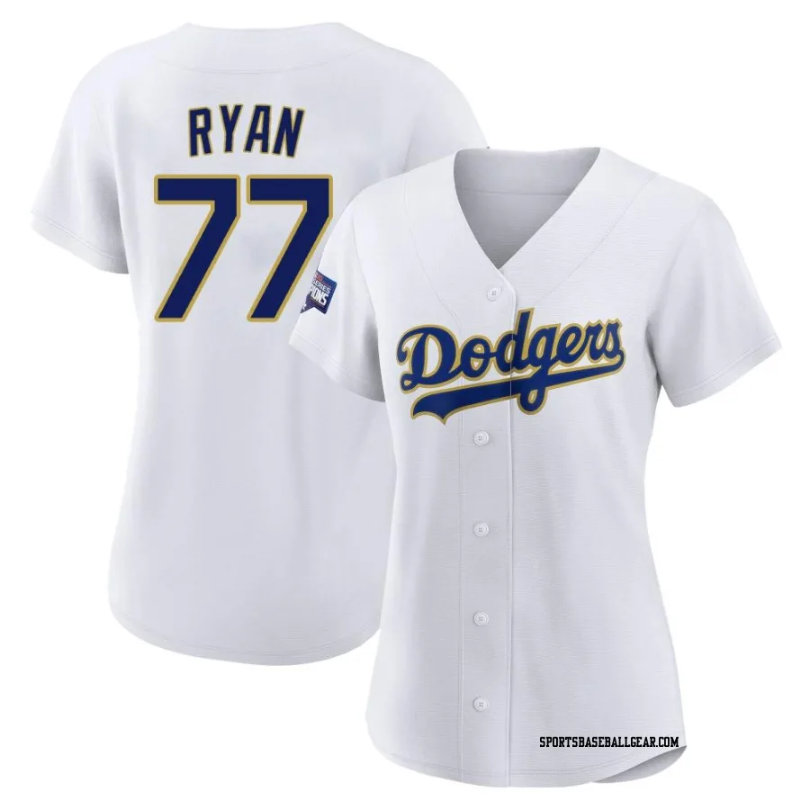 River Ryan Women's Los Angeles Dodgers White/Gold Authentic 2021 Gold Program Player Jersey