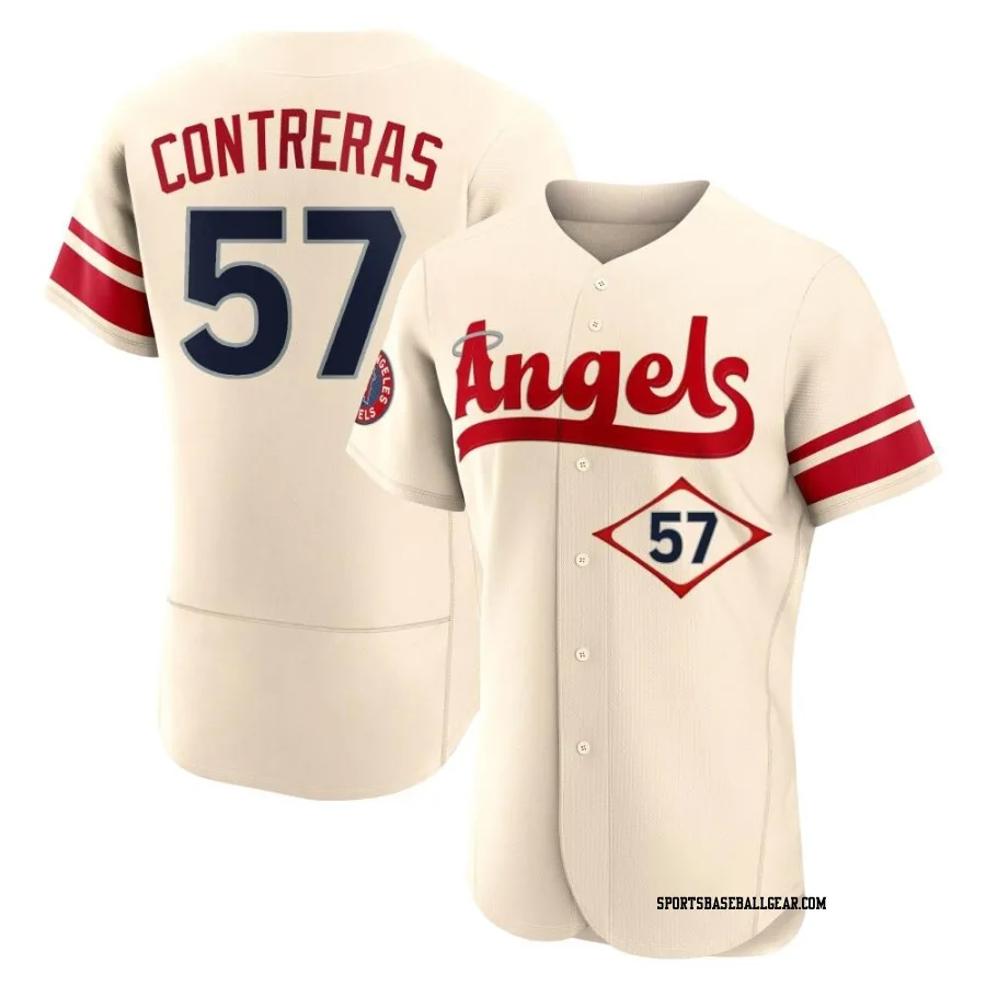 Roansy Contreras Men's Los Angeles Angels Cream Authentic 2022 City Connect Jersey