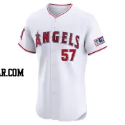 Roansy Contreras Men's Los Angeles Angels White Elite Home Patch Jersey