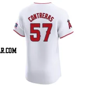 Roansy Contreras Men's Los Angeles Angels White Elite Home Patch Jersey