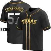 Roansy Contreras Men's Texas Rangers Black Golden Replica Alternate Jersey