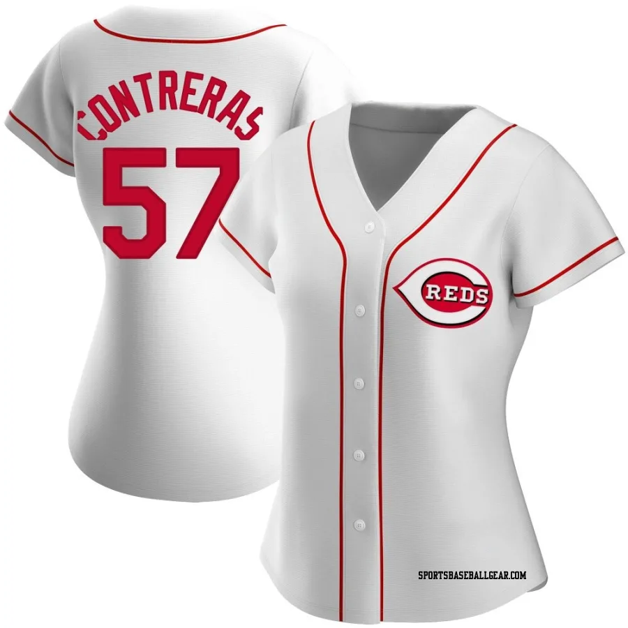 Roansy Contreras Women's Cincinnati Reds White Authentic Home Jersey