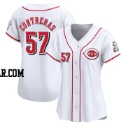 Roansy Contreras Women's Cincinnati Reds White Limited Home Jersey