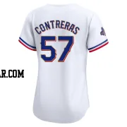 Roansy Contreras Women's Texas Rangers Gold Limited White 2024 Collection Jersey