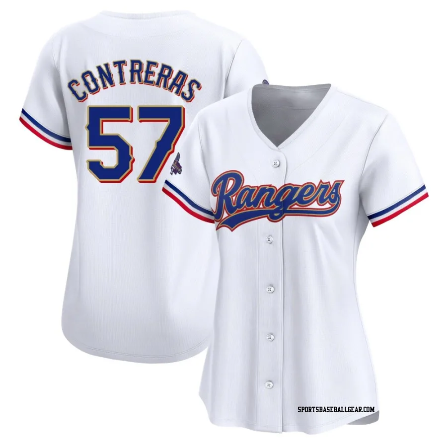 Roansy Contreras Women's Texas Rangers Gold Limited White 2024 Collection Jersey