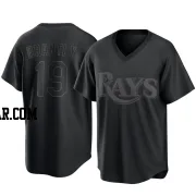 Rob Brantly Men's Tampa Bay Rays Black Replica Pitch Fashion Jersey