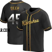 Rob Deer Men's Milwaukee Brewers Black Golden Replica Alternate Jersey