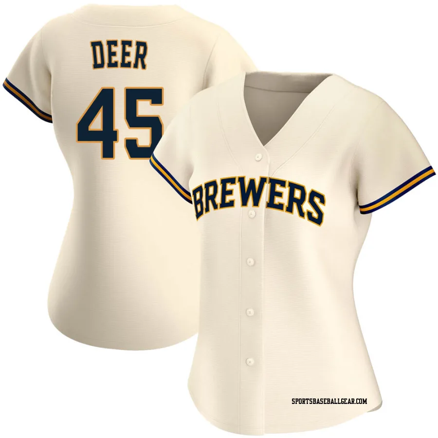 Rob Deer Women's Milwaukee Brewers Cream Authentic Home Jersey