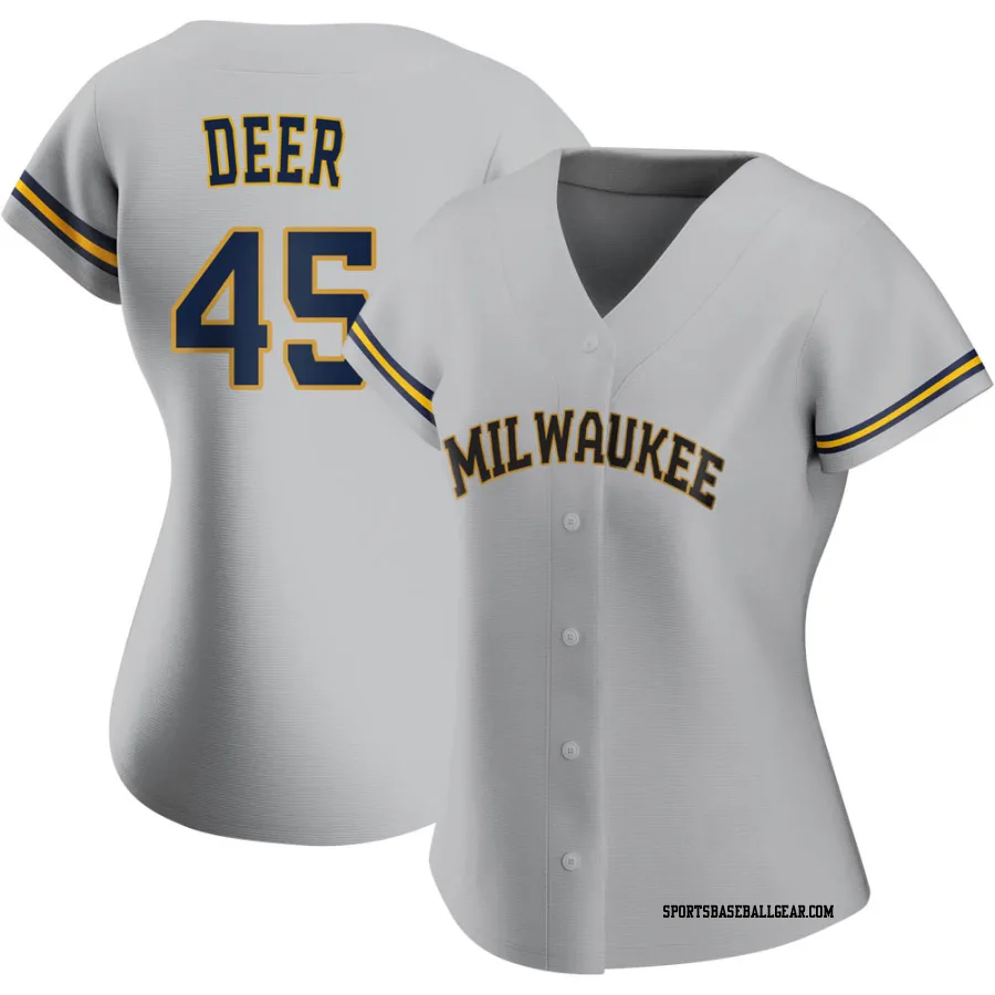 Rob Deer Women's Milwaukee Brewers Gray Authentic Road Jersey