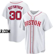 Rob Refsnyder Youth Boston Red Sox White Replica 2021 Patriots' Day Jersey