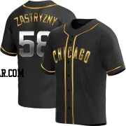 Rob Zastryzny Men's Chicago Cubs Black Golden Replica Alternate Jersey