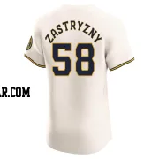 Rob Zastryzny Men's Milwaukee Brewers Cream Elite Home Jersey