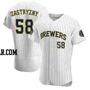 Rob Zastryzny Men's Milwaukee Brewers White Authentic Alternate Jersey