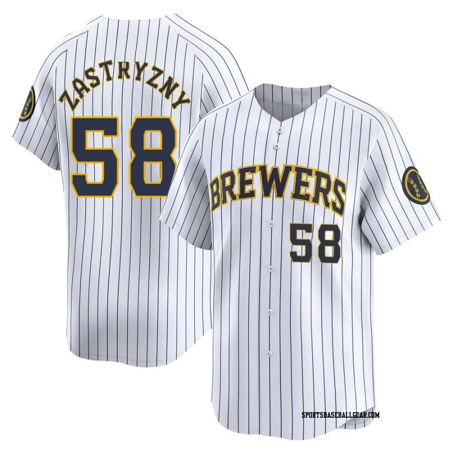 Rob Zastryzny Men's Milwaukee Brewers White Limited Alternate Jersey