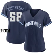 Rob Zastryzny Women's Chicago Cubs Navy Authentic 2021 City Connect Jersey