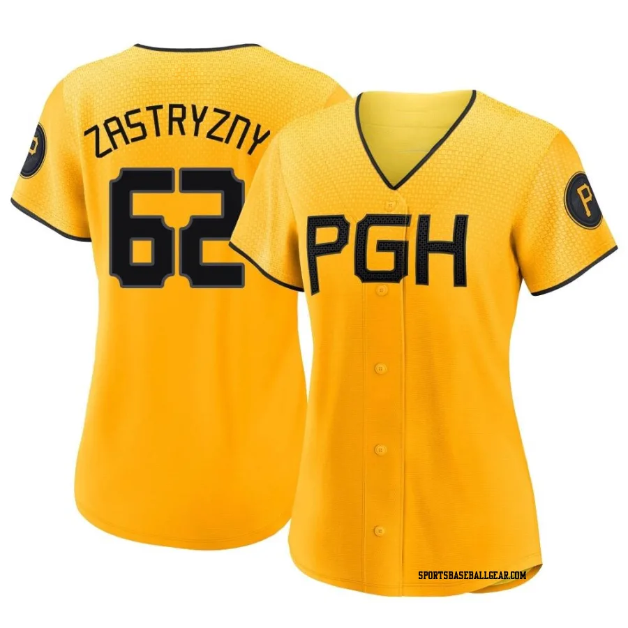 Rob Zastryzny Women's Pittsburgh Pirates Gold Authentic 2023 City Connect Jersey